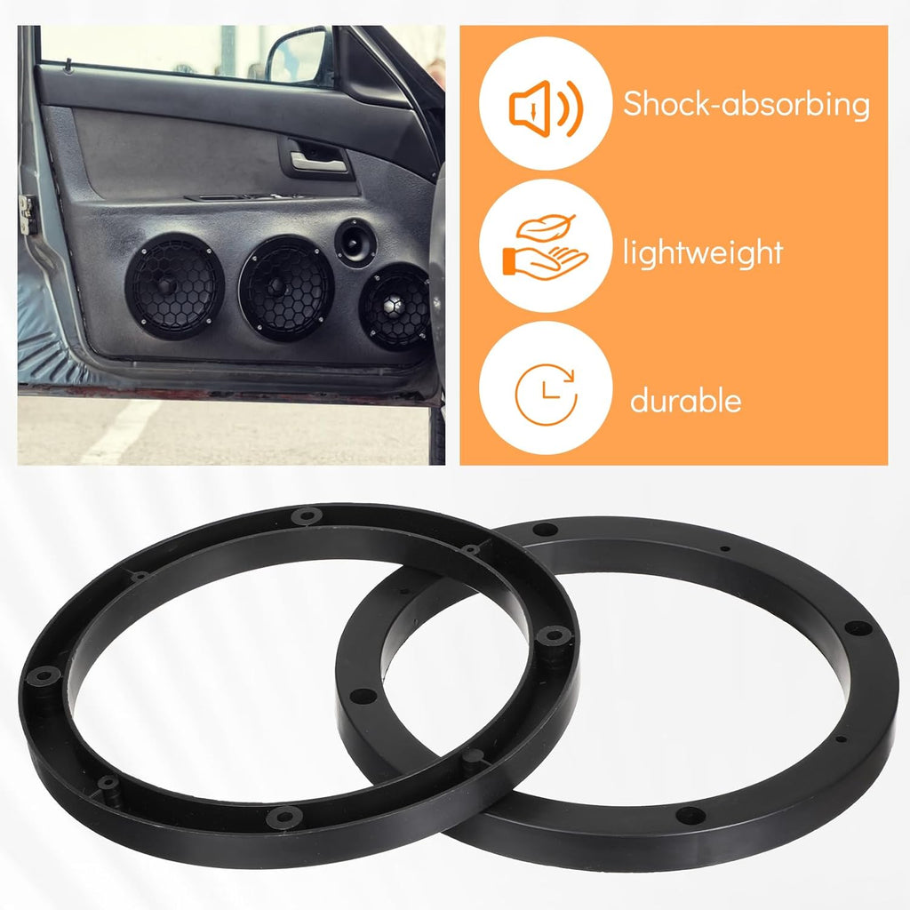 Vin Beauty 2 Piece 6.5 Speaker Spacer Enhance Sound Quality 6.5 Inch Speaker Spacer 1 Inch No Cutting and Drilling