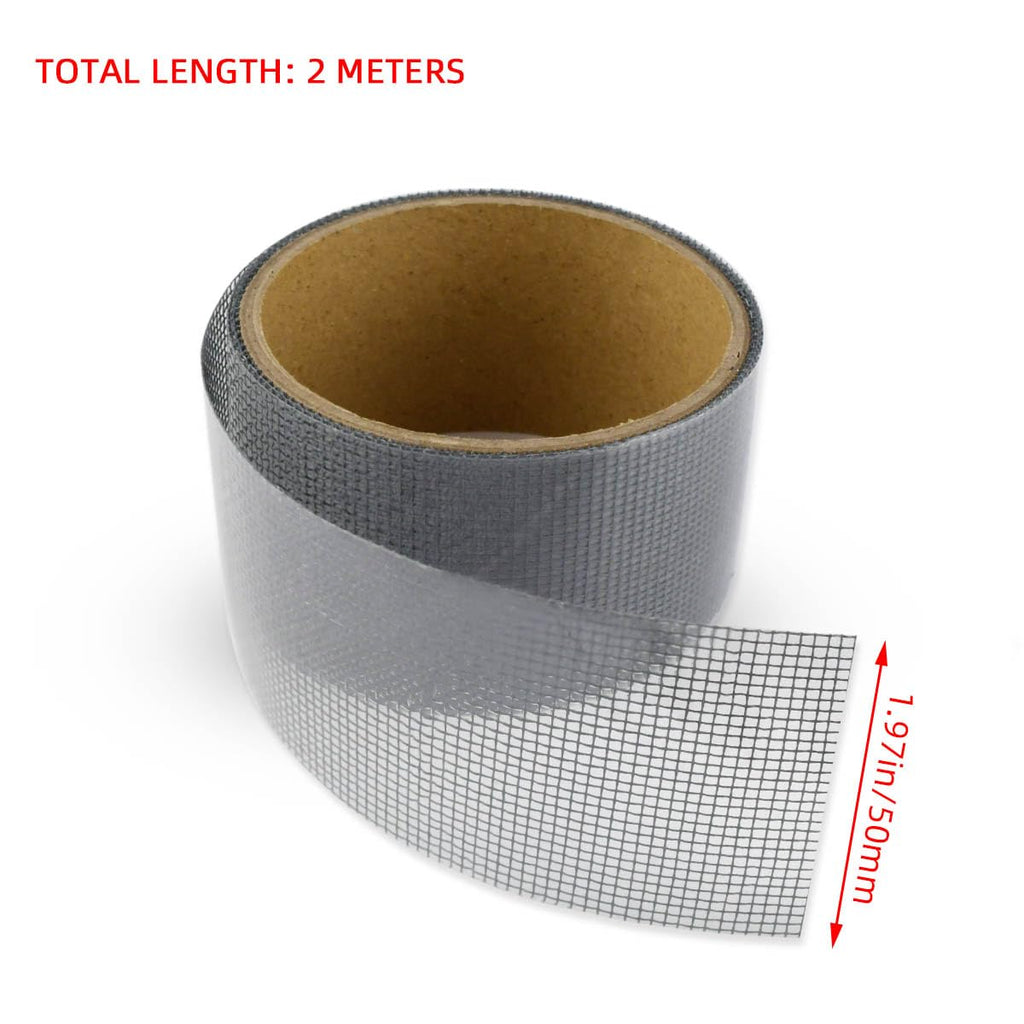 3-Layer Strong Waterproof Adhesive Screen Repair Tape – Instantly Fix Holes & Tears Fiberglass Kit Gray (1.97x78.7