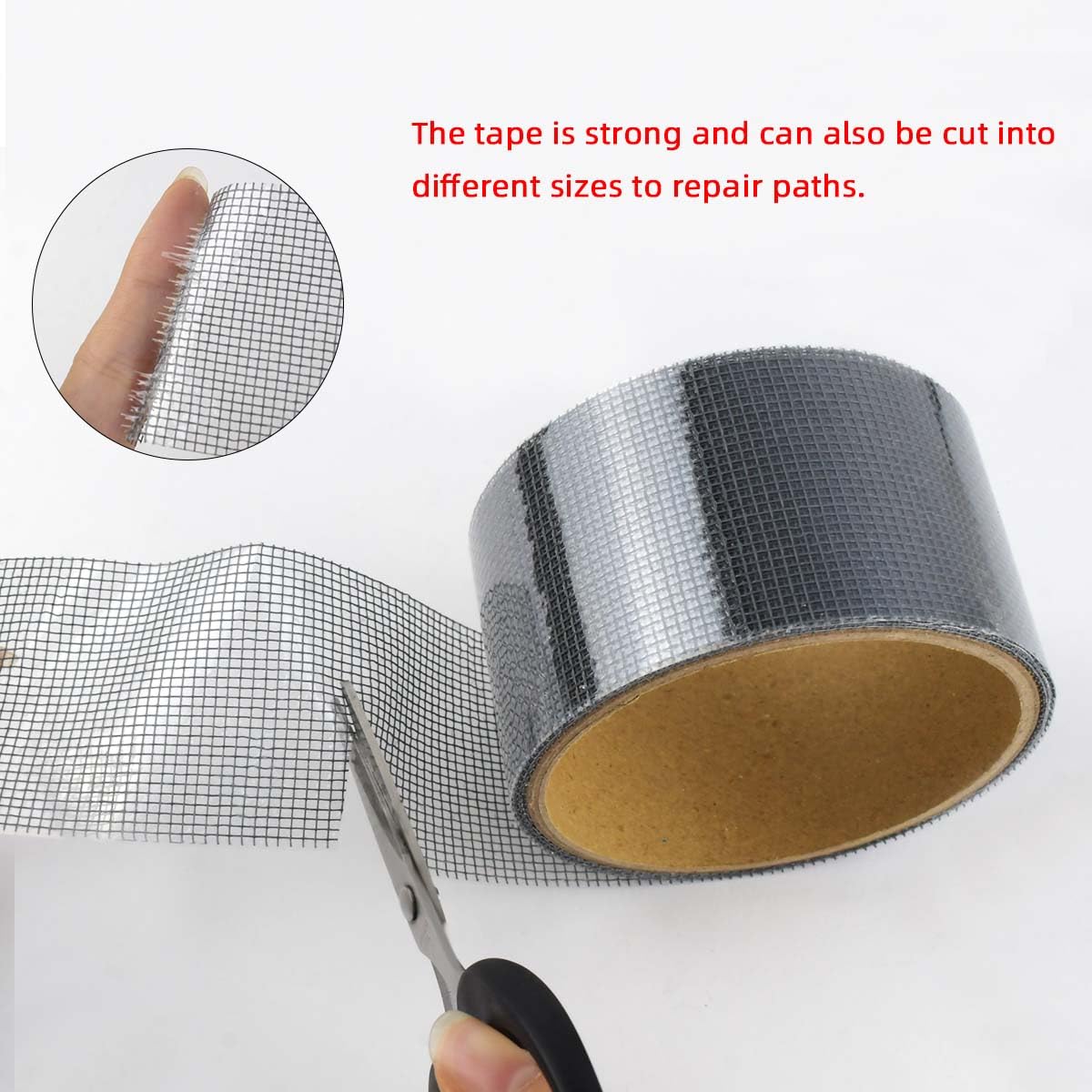 3-Layer Strong Waterproof Adhesive Screen Repair Tape – Instantly Fix Holes & Tears Fiberglass Kit Gray (1.97x78.7