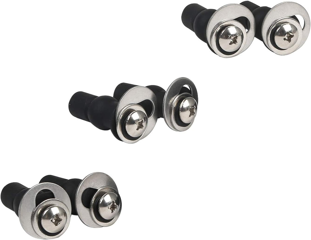 6 Pack Universal Toilet Seat Hinges Screw, Blind Hole fixings Expanding Rubber Top Fix Nuts Screws for Top Mounting