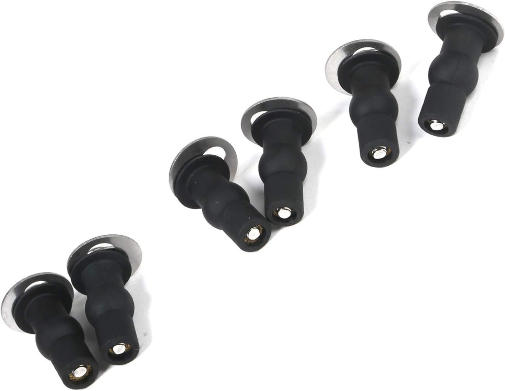 6 Pack Universal Toilet Seat Hinges Screw, Blind Hole fixings Expanding Rubber Top Fix Nuts Screws for Top Mounting