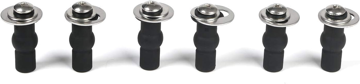 6 Pack Universal Toilet Seat Hinges Screw, Blind Hole fixings Expanding Rubber Top Fix Nuts Screws for Top Mounting