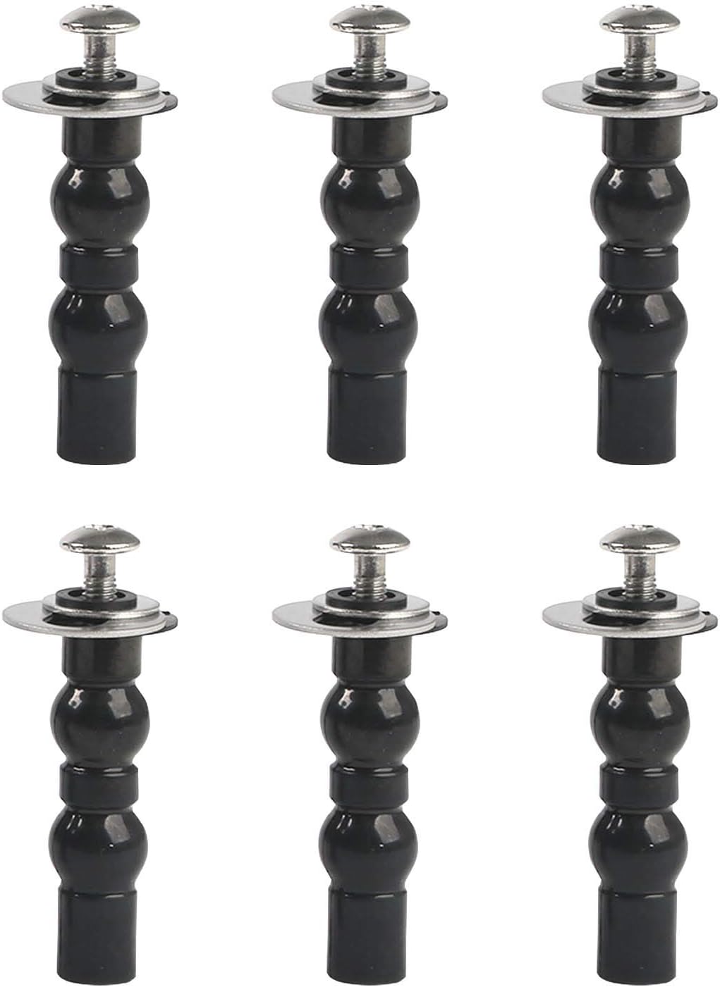 6 Pack Universal Toilet Seat Hinges Screw – Blind Hole Fixings Expanding Rubber Top Fix Nuts for Top Mounting – 3