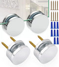 Upgraded 3-5mm Frameless Mirror Mounting Hardware 4 Pack Dual-Screw Fixing Mirror Mounting Kit with Heavy Duty Long