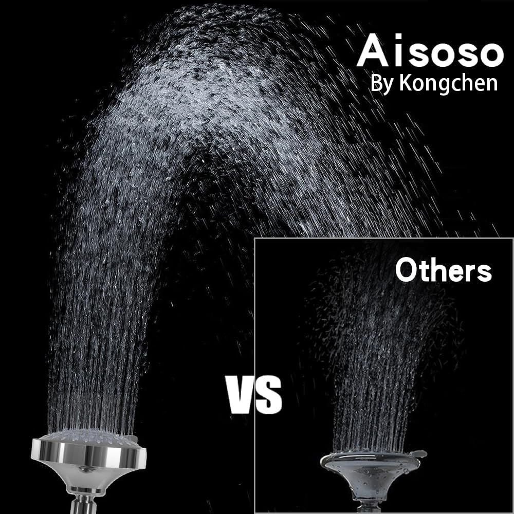 Shower Head High Pressure Rain Fixed Showerhead 5-Setting with Adjustable Metal Swivel Ball Joint – Relaxed Shower