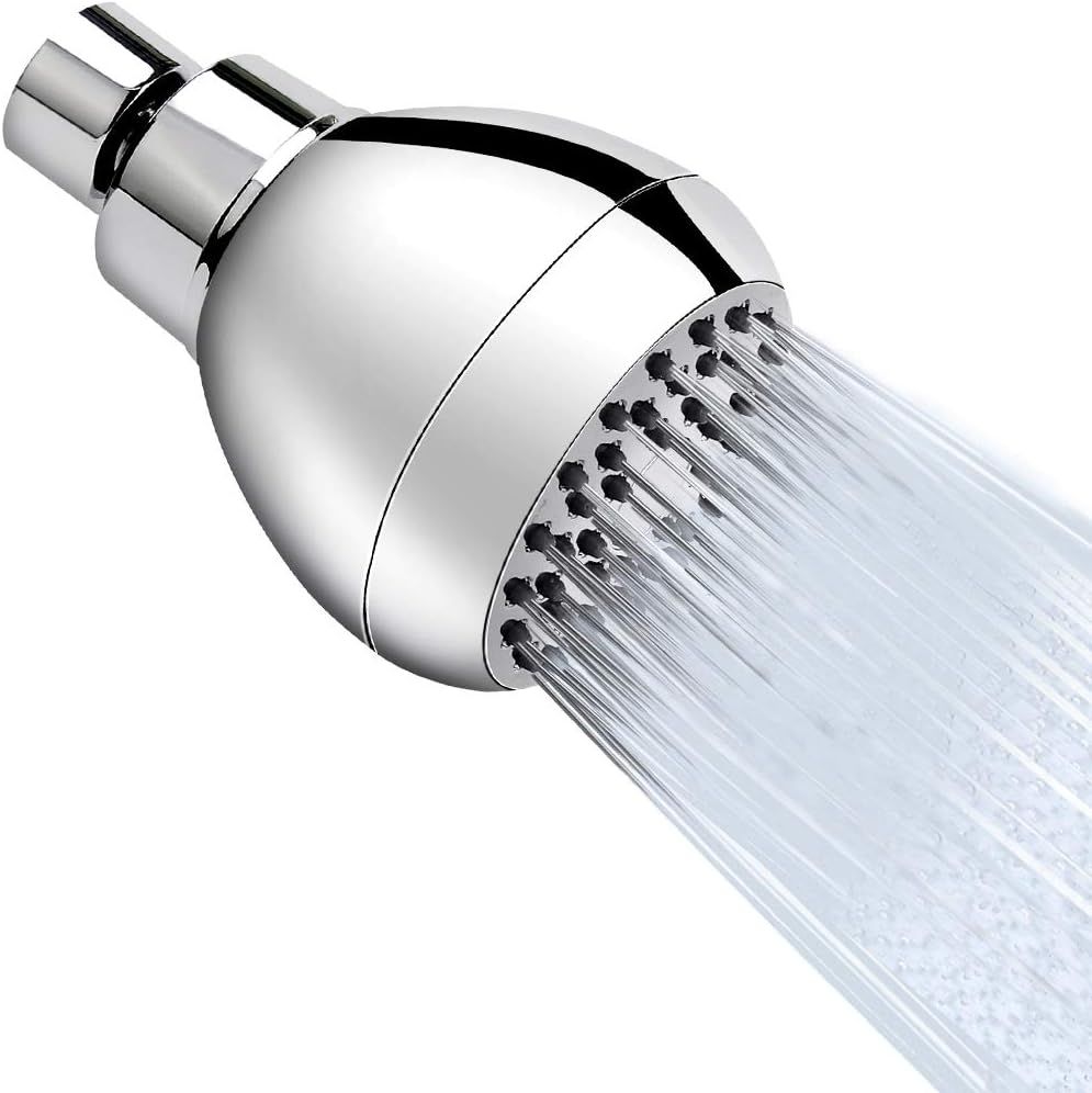 High Pressure Shower Head 3 Inches Anti-clog Anti-leak Fixed Showerhead Chrome with Adjustable Swivel Brass Ball
