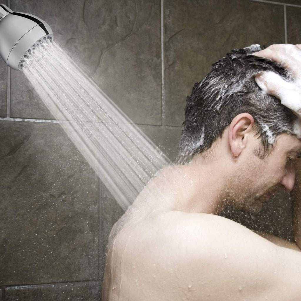 High Pressure Shower Head 3 Inches Anti-clog Anti-leak Fixed Showerhead Chrome with Adjustable Swivel Brass Ball