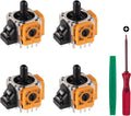 4 Piece Joystick Replacement for PS4 Controller, Precision Accurate Thumbsticks Analog Part Stick Drift Fix Repair