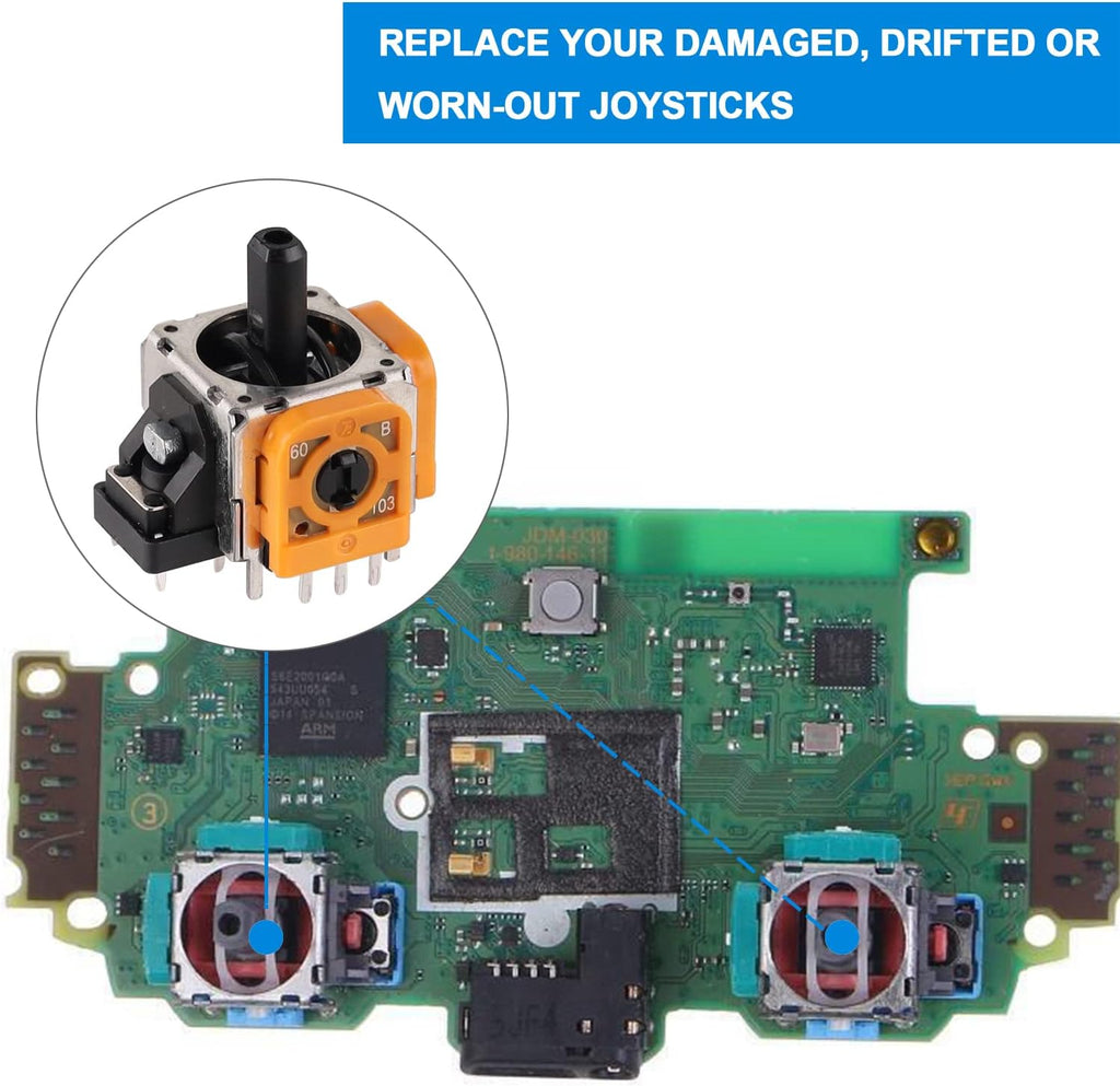 4 Piece Joystick Replacement for PS4 Controller, Precision Accurate Thumbsticks Analog Part Stick Drift Fix Repair