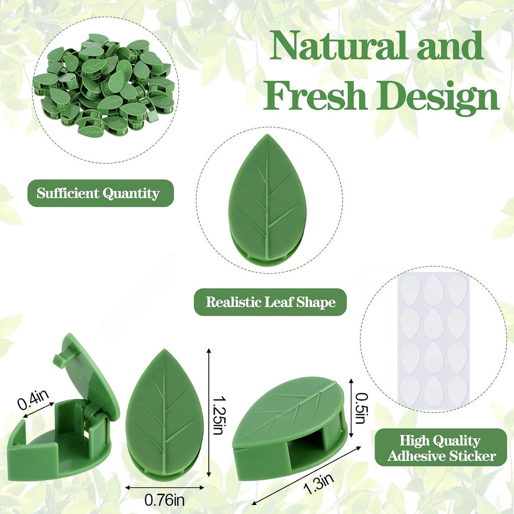 60 Pieces Plant Climbing Wall Fixture Clips with 72 Pieces Acrylic Adhesive Sticker Leaf Fixer Invisible Wall Vines