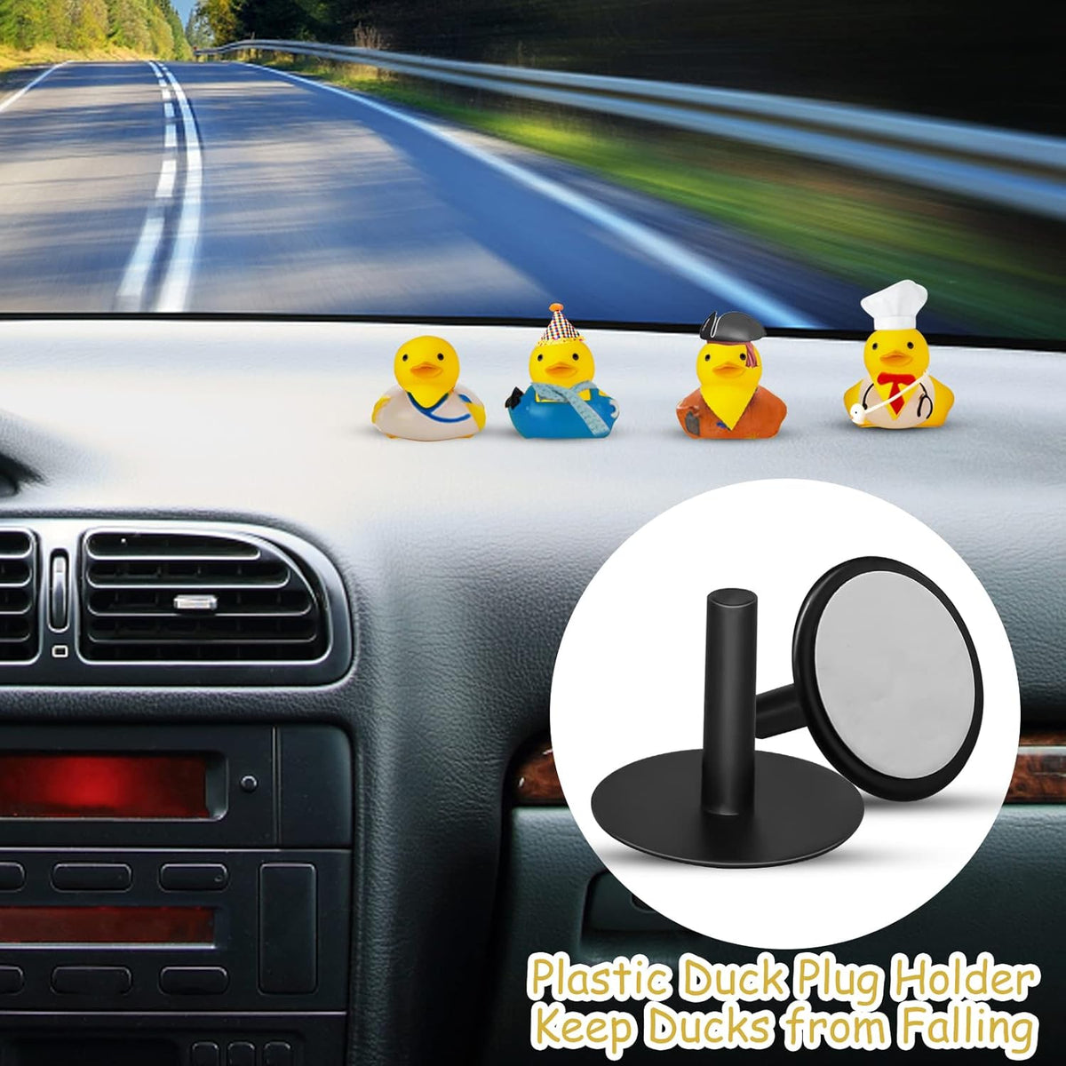 20 Piece Plastic Duck Holder Car, Rubber Duck Plug Ducks Display Fixed Mount Duck Holder