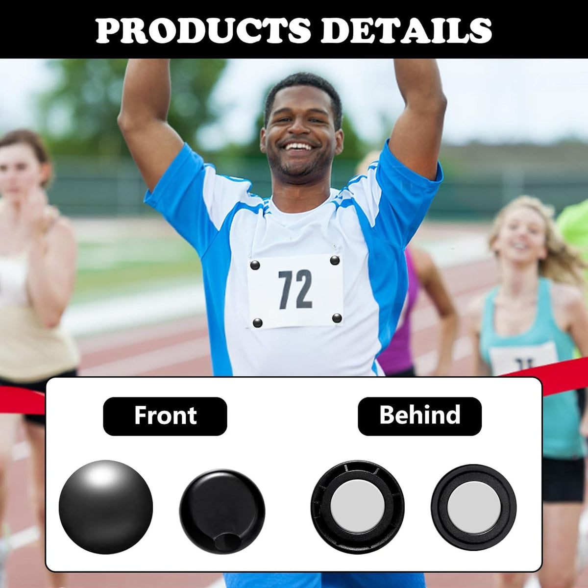 10 Piece Marathon Running Bib Clips Magnets for Runners Race Number Bib Clips Buckles Fixing Fastener