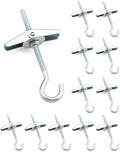 Ceiling Hooks, 12 Packs 3-9/16" Spring Toggle Wing Bolts Wall Fixing Heavy Duty Pothook for Hanging Plants