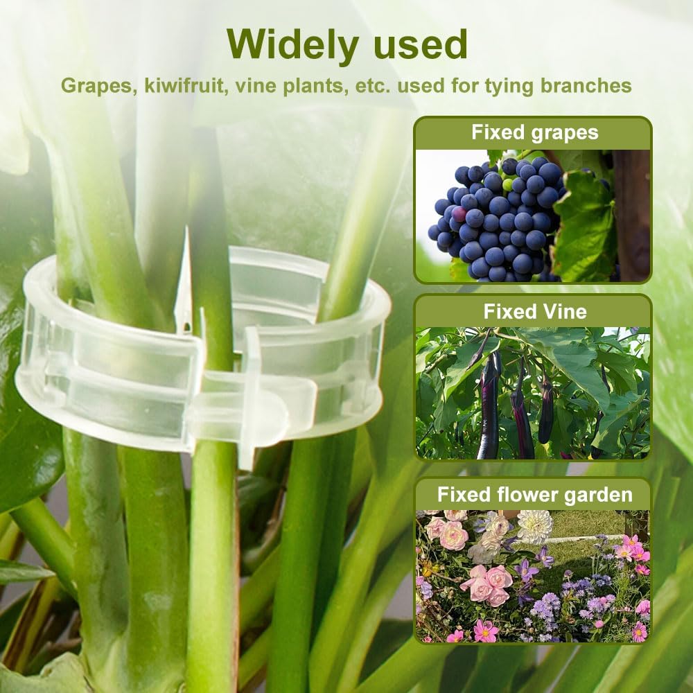 Secured Plastic Plant Clip, 2024 Upgraded Plant Support Clips Reusable Garden Clips 50 Piece
