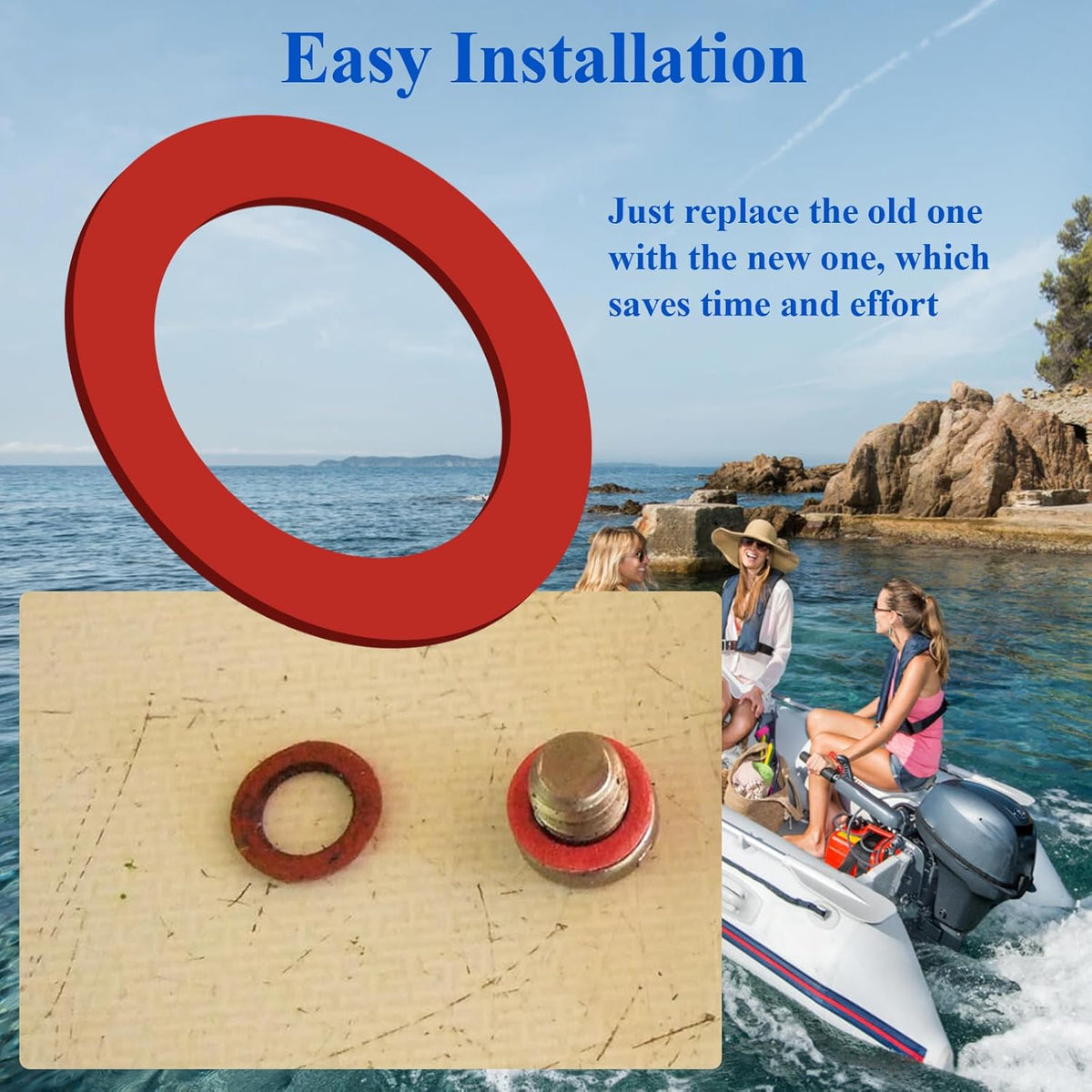25 Piece 90430-08020 90430-08003 Outboard Lower Unit Oil Drain Gaskets for Yamaha 4 Stroke Outboard