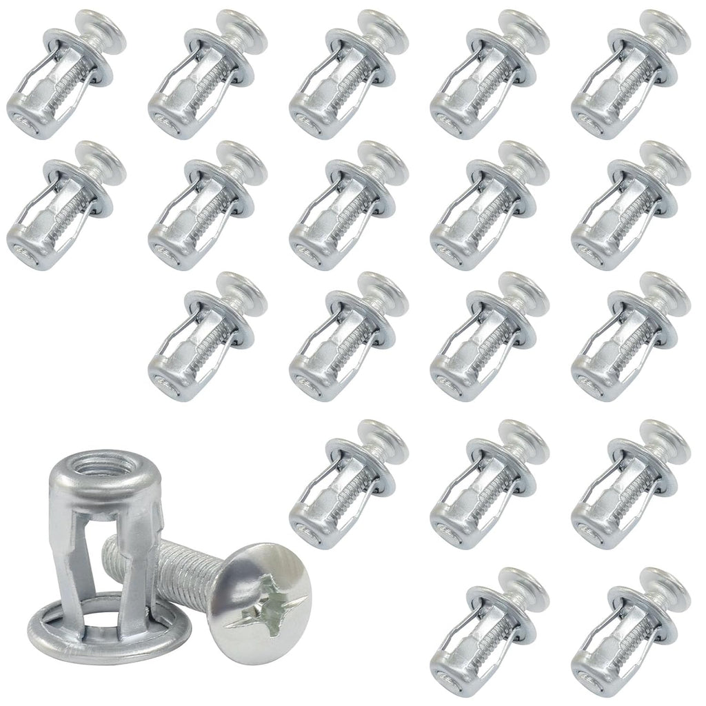 20 Pack M6*25 Hollow Wall Anchors, Heavy Duty Cavity Fixing Anchors, Secure Fixings for Thin Walls/Aluminium Cladding