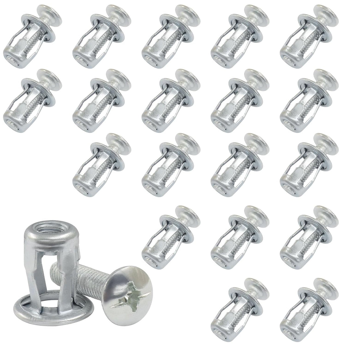 20 Pack M6*25 Hollow Wall Anchors, Heavy Duty Cavity Fixing Anchors, Secure Fixings for Thin Walls/Aluminium Cladding