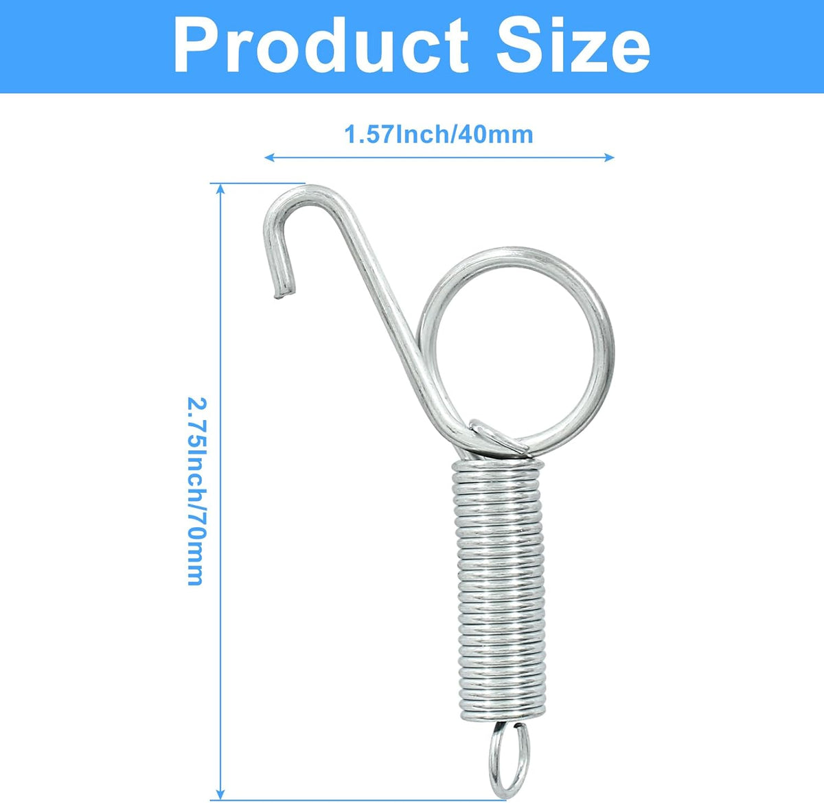 20 Piece Spring Latch Hook Pet Door Latch Spring Cage Latch Cage Lock Metal Finger Spring Door Hook for Fixing