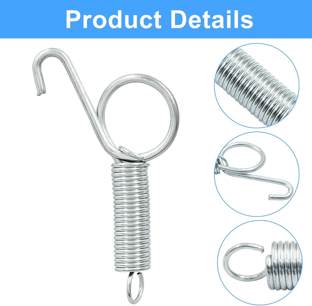20 Piece Spring Latch Hook Pet Door Latch Spring Cage Latch Cage Lock Metal Finger Spring Door Hook for Fixing