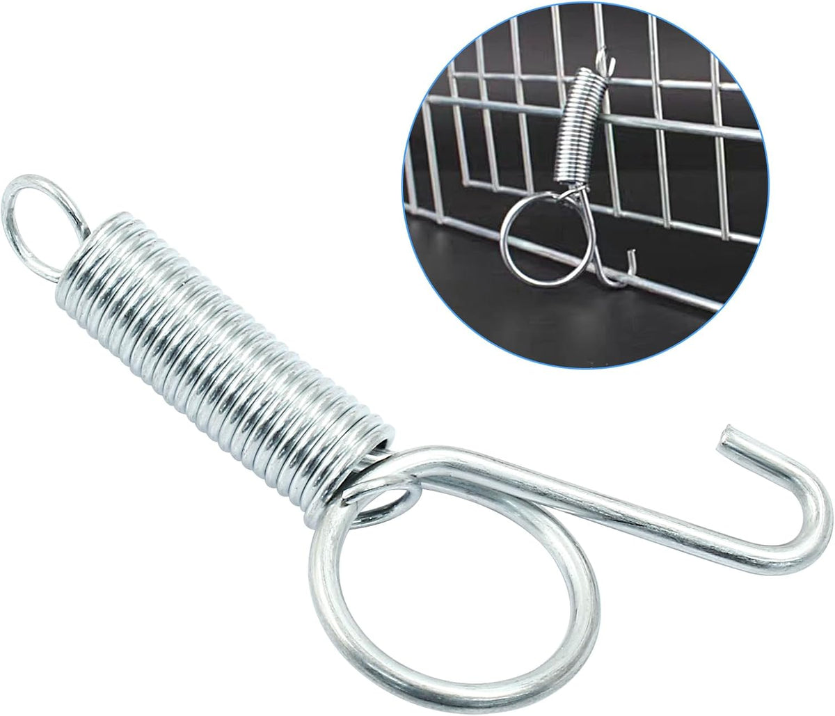 20 Piece Spring Latch Hook Pet Door Latch Spring Cage Latch Cage Lock Metal Finger Spring Door Hook for Fixing