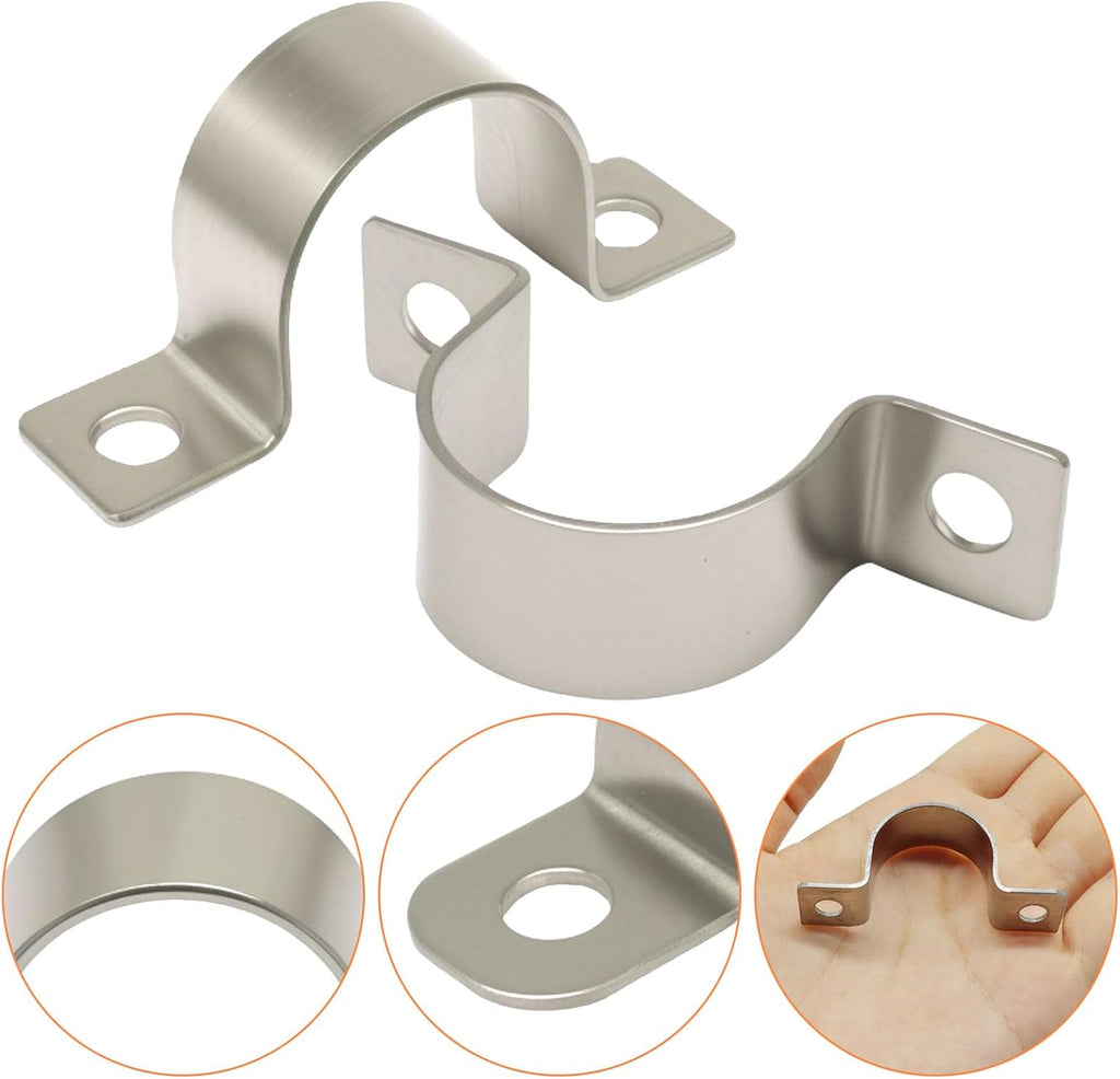 14 Pack 1 Inch Stainless Steel Conduit Clamps, U-Shape Bracket Pipe Clamps 2 Hole Fixing Clips