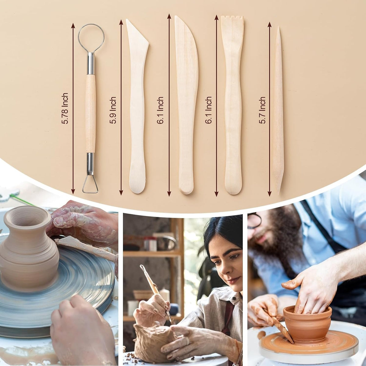 Pottery & Clay Sculpting Tool Kit – 27 Piece – Storage Bag