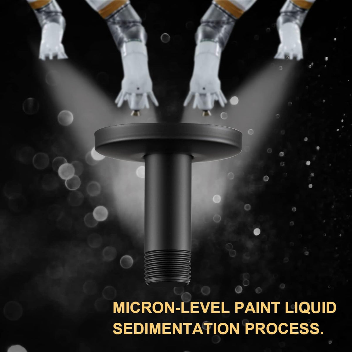 Shower Arm with Flange, 6 in Ceiling Mount Replacement Rain Shower Head Straight Arm Ceiling-Mounted For Fixed Shower