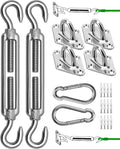 Sun Shade Sail Hardware Kit, 304 Stainless Steel Sunshades Canopy Installation Kit for Garden Rectangle & Triangle