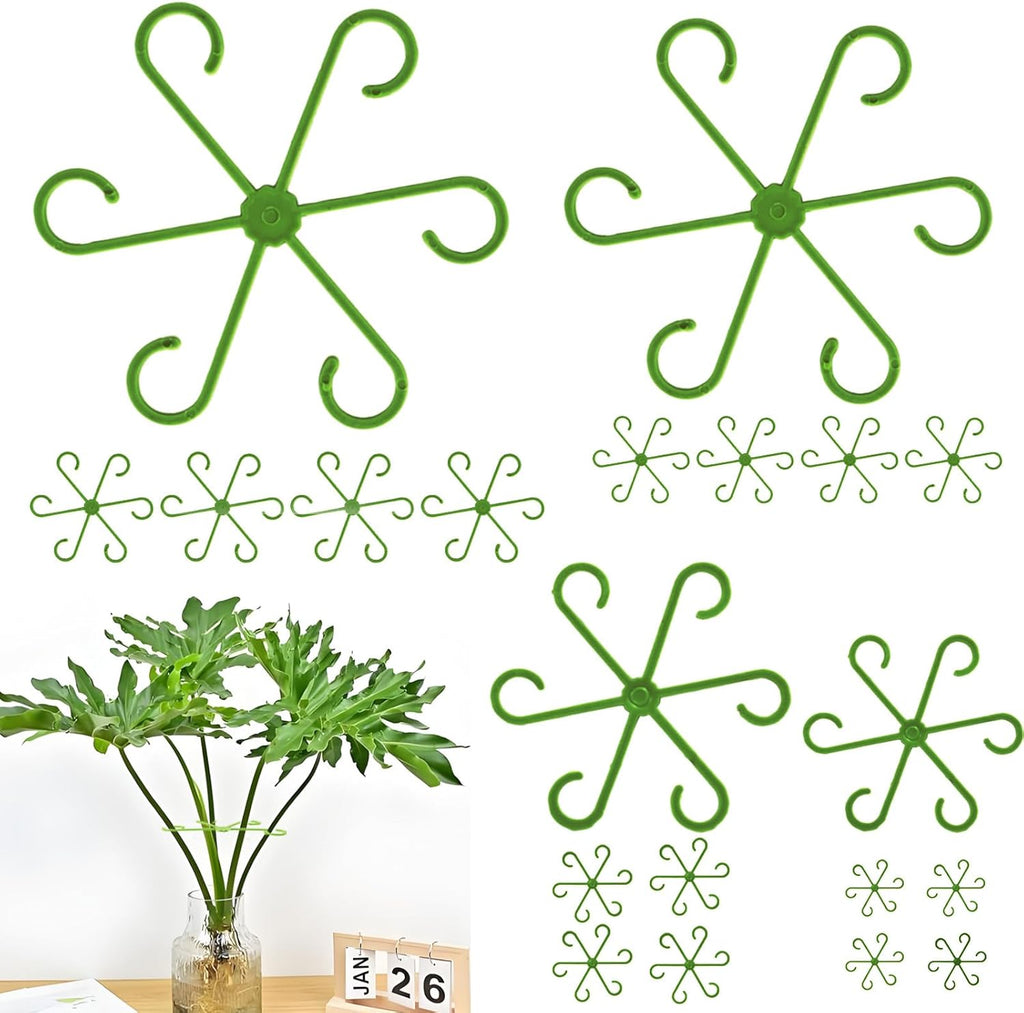 16 Pack Indoor Plant Stakes 4 Sizes 4 of Each Size Green Plant Supports for Tall Plants Monstera Plant Anchors Plant