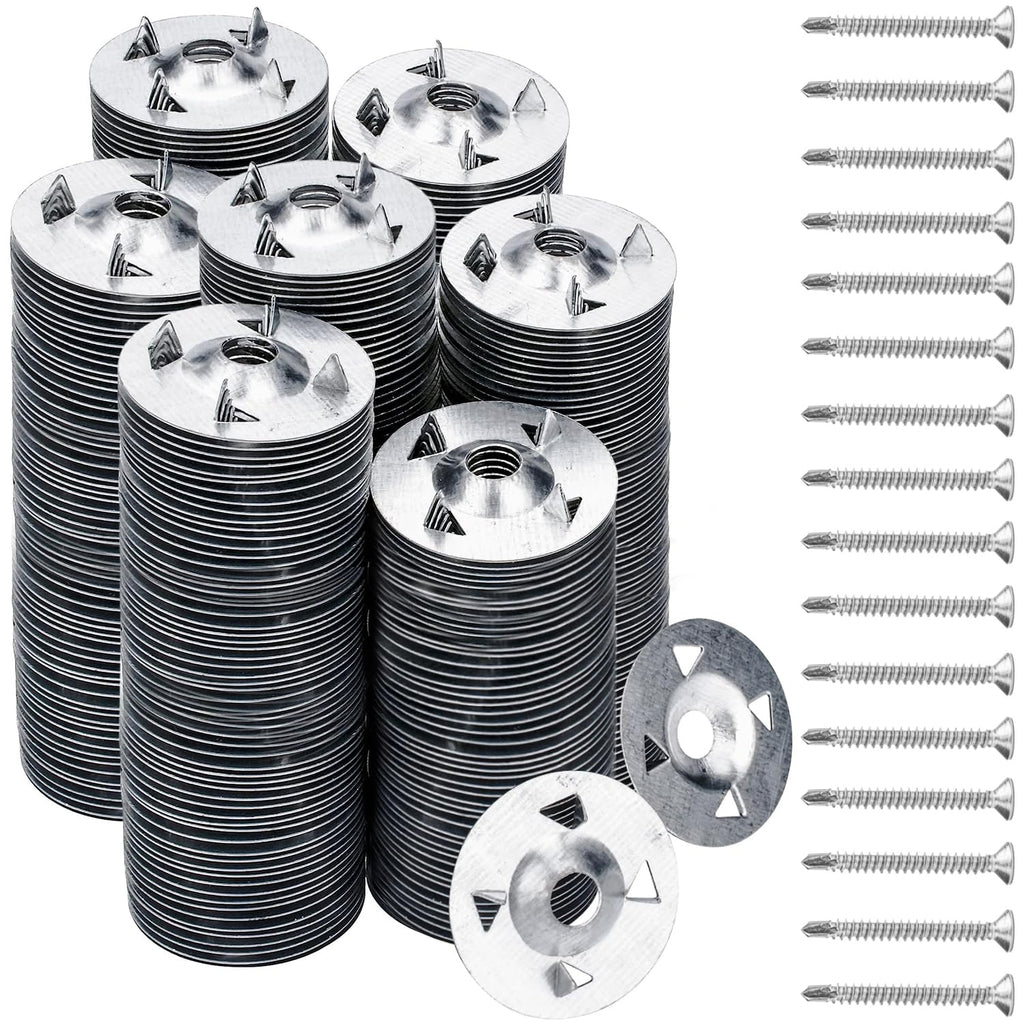 600 Piece Foam Board Fasteners – 1-1/8 Inch Metal Washers for Fixing Installation