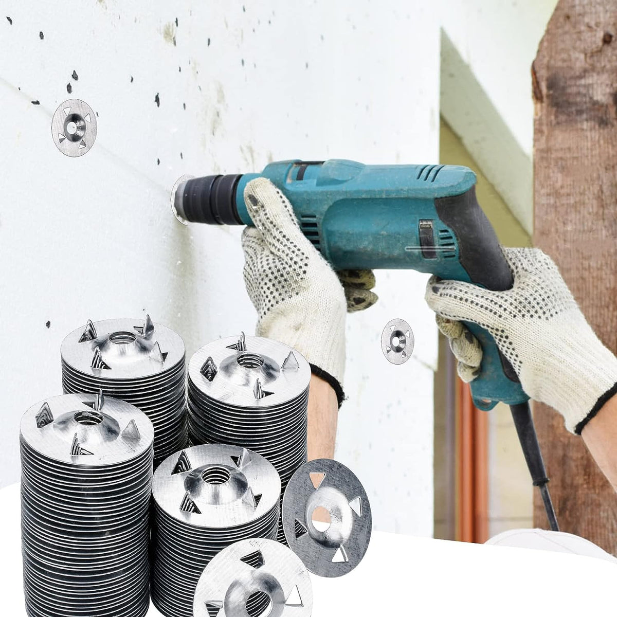 600 Piece Foam Board Fasteners – 1-1/8 Inch Metal Washers for Fixing Installation
