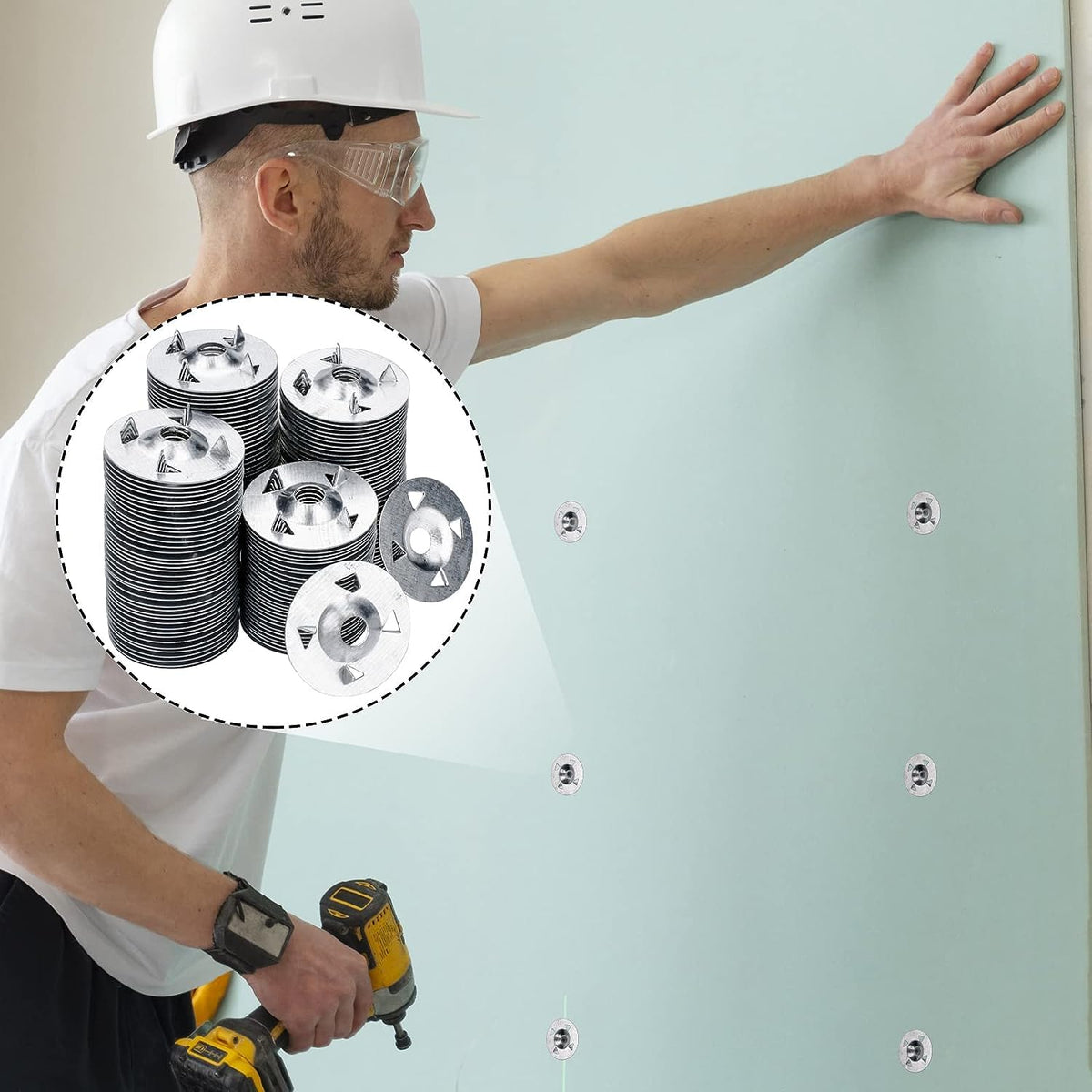 600 Piece Foam Board Fasteners – 1-1/8 Inch Metal Washers for Fixing Installation