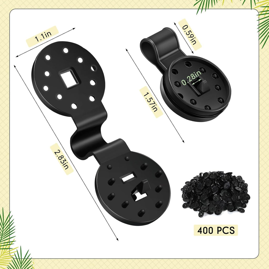 400 Piece Black Shade Cloth Plastic Clips Round Sunshade Net Fixing Clip Fabric Clips for Garden Anti Bird Netting