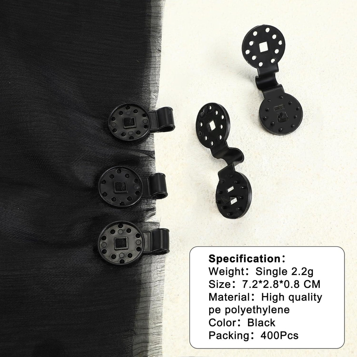 400 Piece Black Shade Cloth Plastic Clips Round Sunshade Net Fixing Clip Fabric Clips for Garden Anti Bird Netting