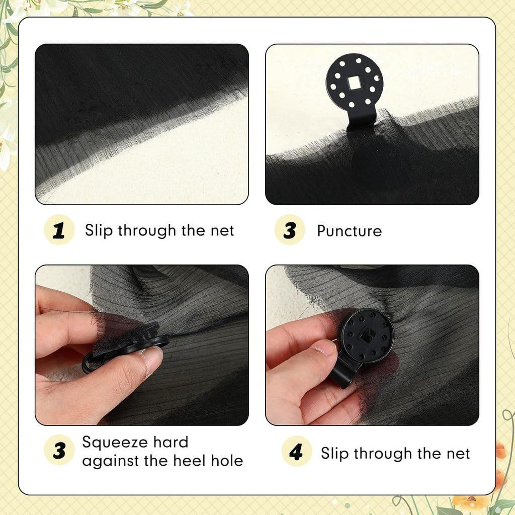 400 Piece Black Shade Cloth Plastic Clips Round Sunshade Net Fixing Clip Fabric Clips for Garden Anti Bird Netting