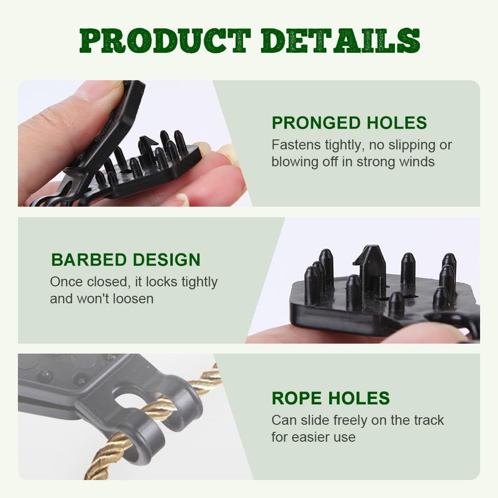 Shade Cloth Heavy Duty Lock Grip, 2026 New Greenhouse Shade Cloth Fix Clamp Tent Clips Windproof Awning Clamp Grip