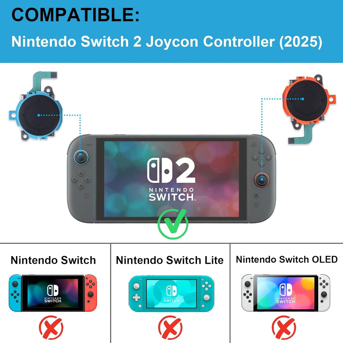 Replacement Joysticks for Nintendo Switch 2 Joycon Controller (2025)