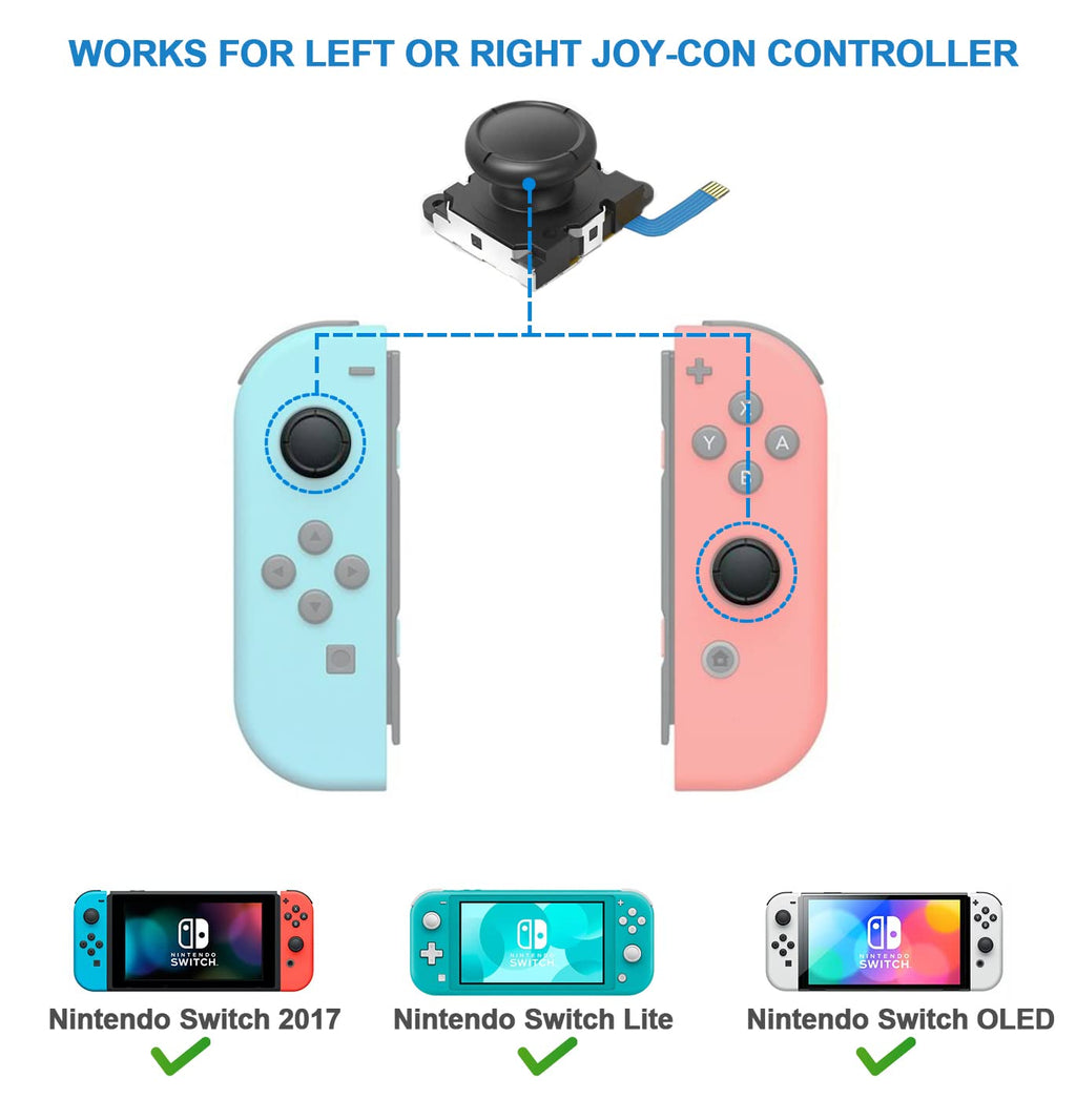 4-Pack Joycon Joystick Replacement Drift Fix for Nintendo Switch/Switch OLED Model/Switch Lite Joy-Con Controller