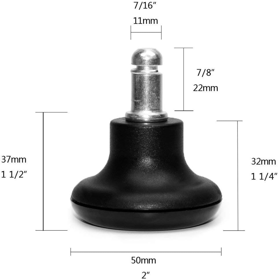 Bell Glides Replacement Office Chair or Stool Swivel Caster Wheels to Fixed Stationary Castors