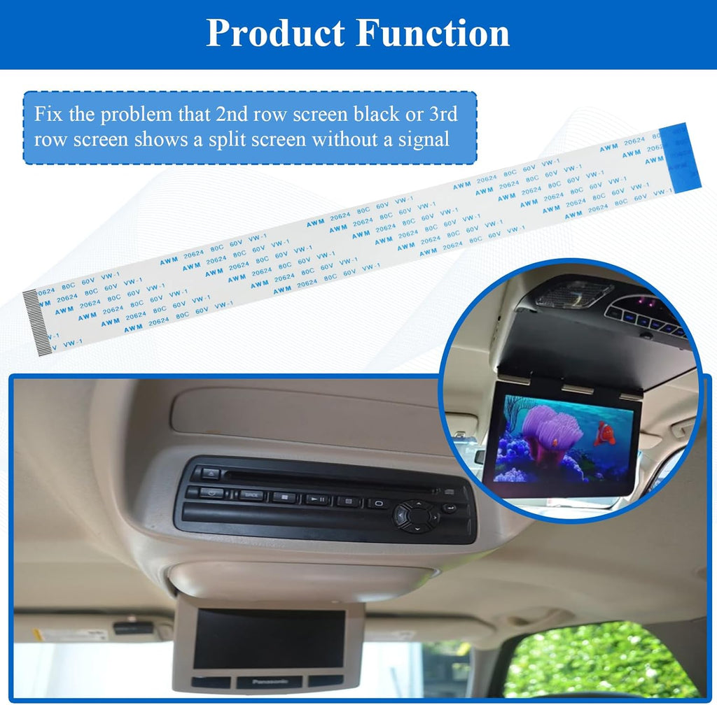 1 Piece Rear Seat Entertainment RSE DVD Monitor Repair Ribbon Cable, for Chevy Chevrolet Tahoe Suburban
