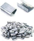 Seals for 1/2" Strap Width Steel Strapping, 500 Piece Metal Clips for Firmly Securing Packaging and Pallet Banding