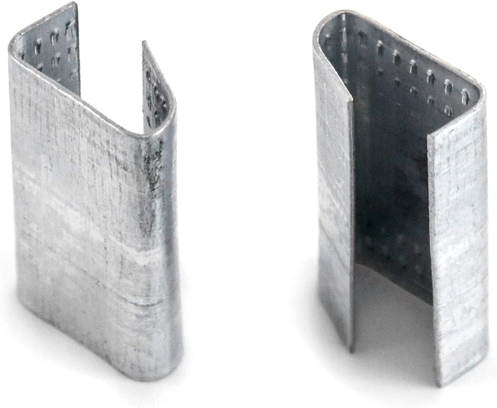 Seals for 1/2" Strap Width Steel Strapping, 500 Piece Metal Clips for Firmly Securing Packaging and Pallet Banding