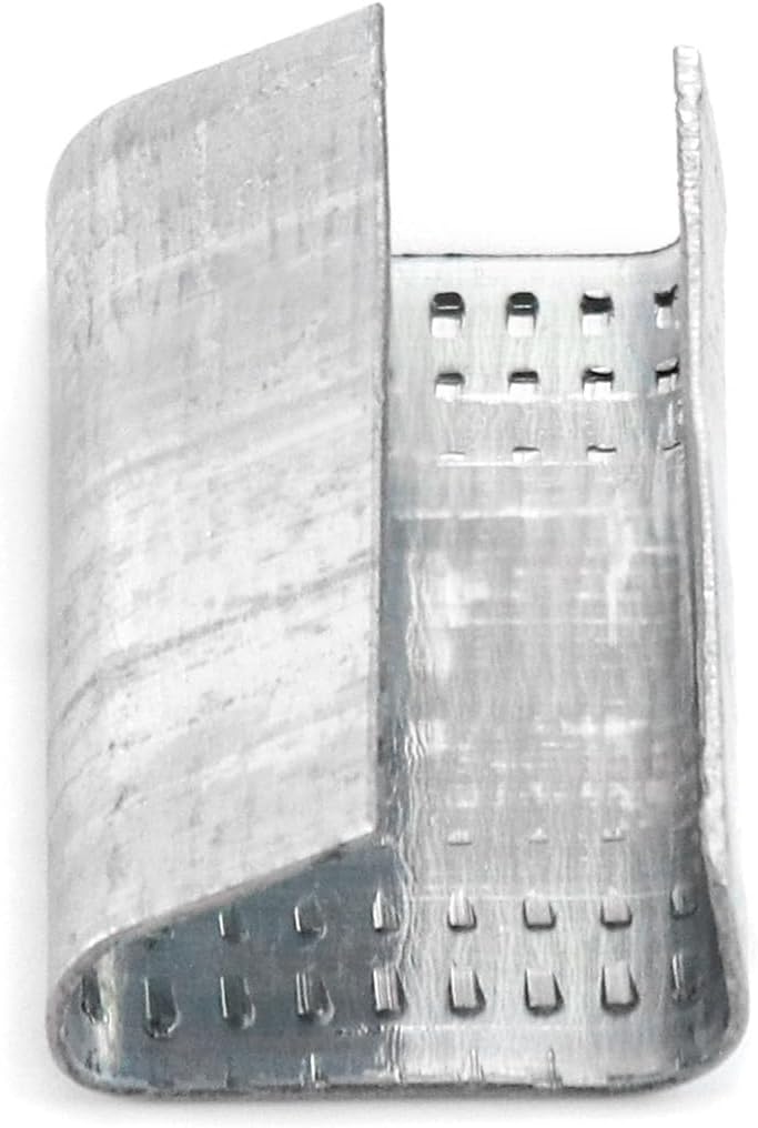 Seals for 1/2" Strap Width Steel Strapping, 500 Piece Metal Clips for Firmly Securing Packaging and Pallet Banding