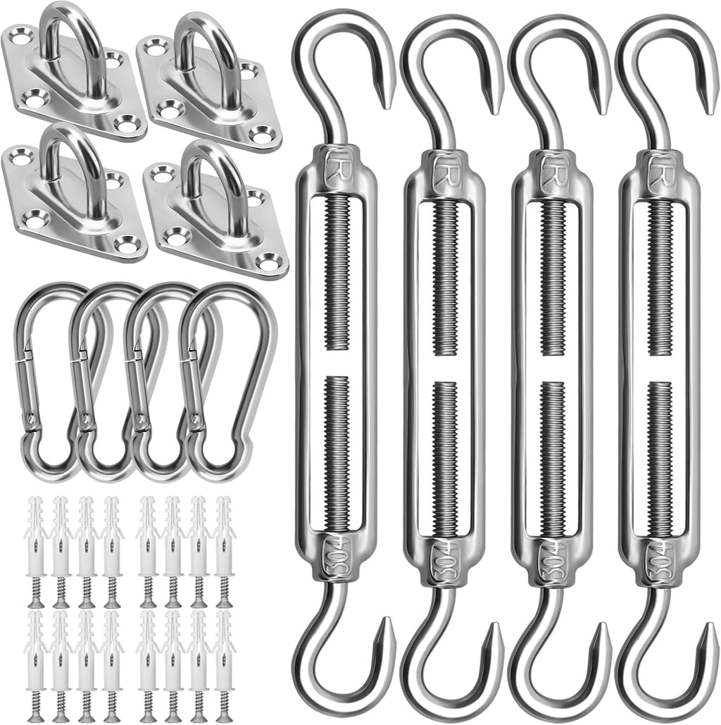 Sun Shade Sail Hardware Kit 6 Inch for Rectangle & Triangle Shade Sail Install