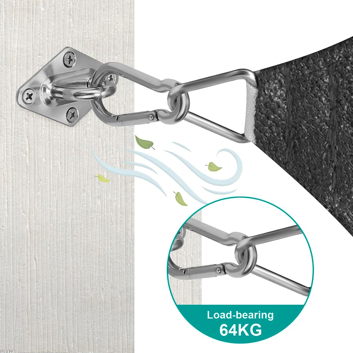 Sun Shade Sail Hardware Kit 6 Inch for Rectangle & Triangle Shade Sail Install