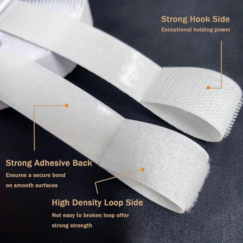2 Inch Wide Hook and Loop Tape, Excellent Grip, Strong Adhesive Back, Nylon Self-Adhesive Fastener Strips for Fixing