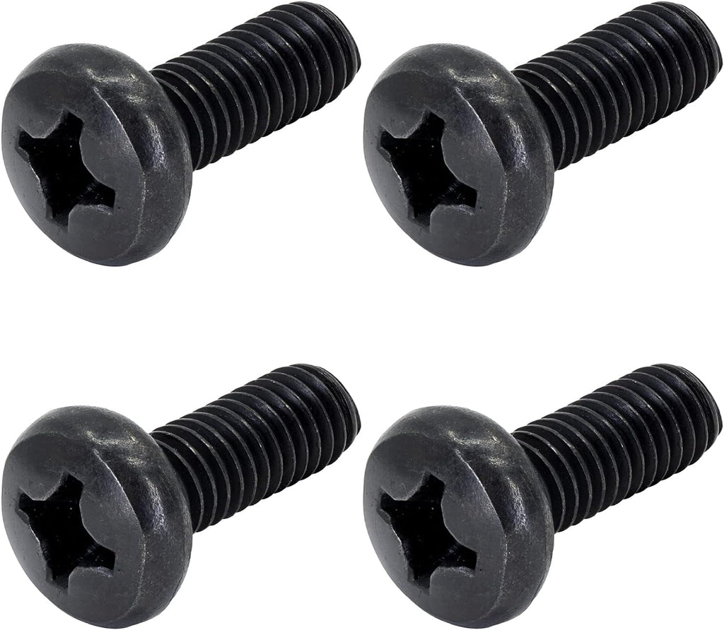 Black License Plate Screws for Lexus, Toyota, and Honda, Phillips Machine Pan Head 18-8, Stainless Steel, M6-1.0 x 16