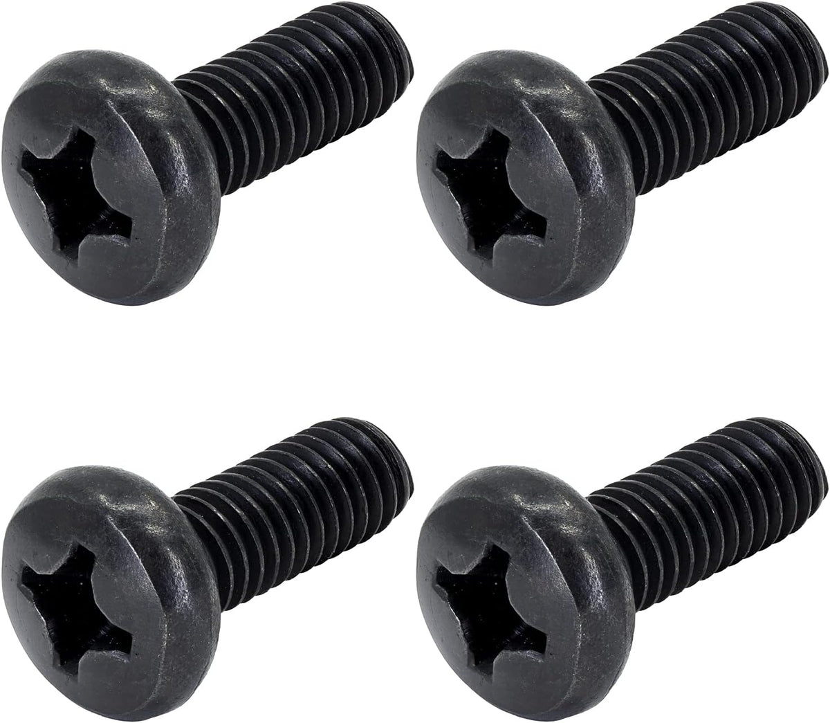 Black License Plate Screws for Lexus, Toyota, and Honda, Phillips Machine Pan Head 18-8, Stainless Steel, M6-1.0 x 16
