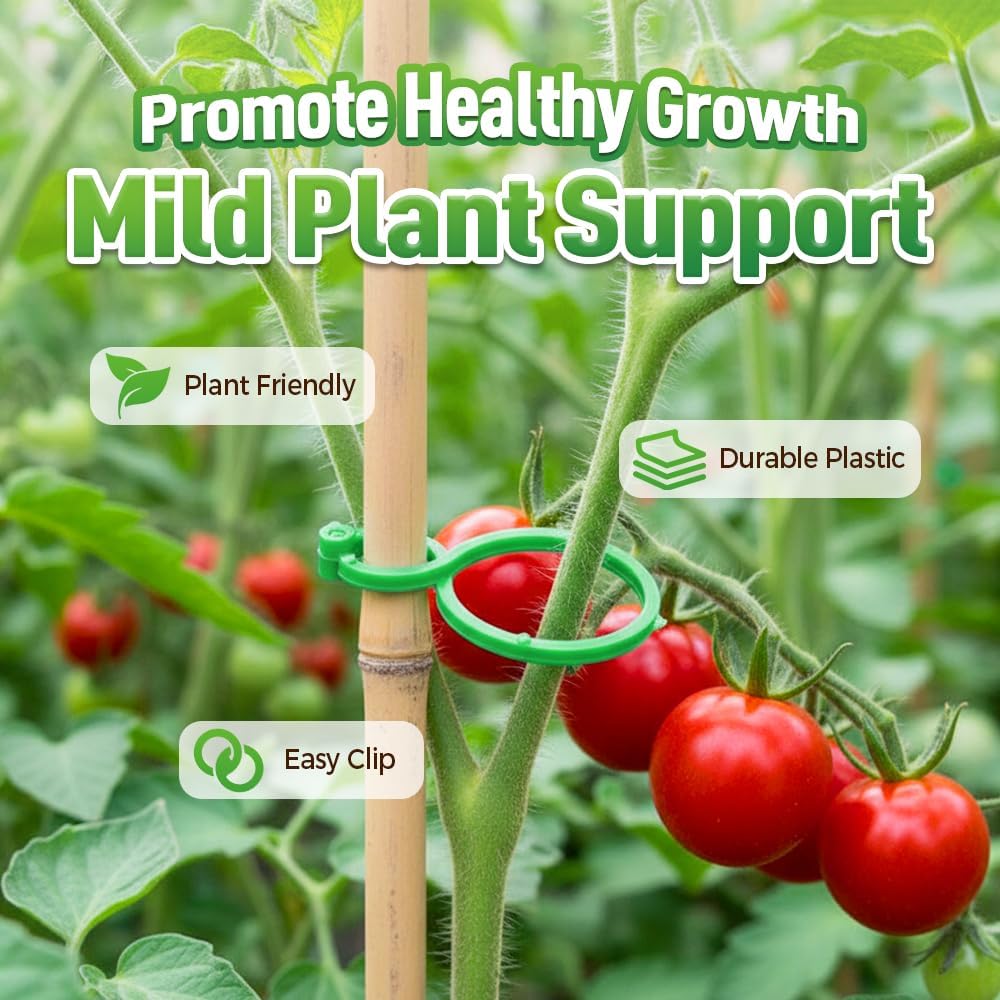 Plant Support Clips for Climbing Plants, Reable Garden Plant Support Plastic Clips for Tomatoes