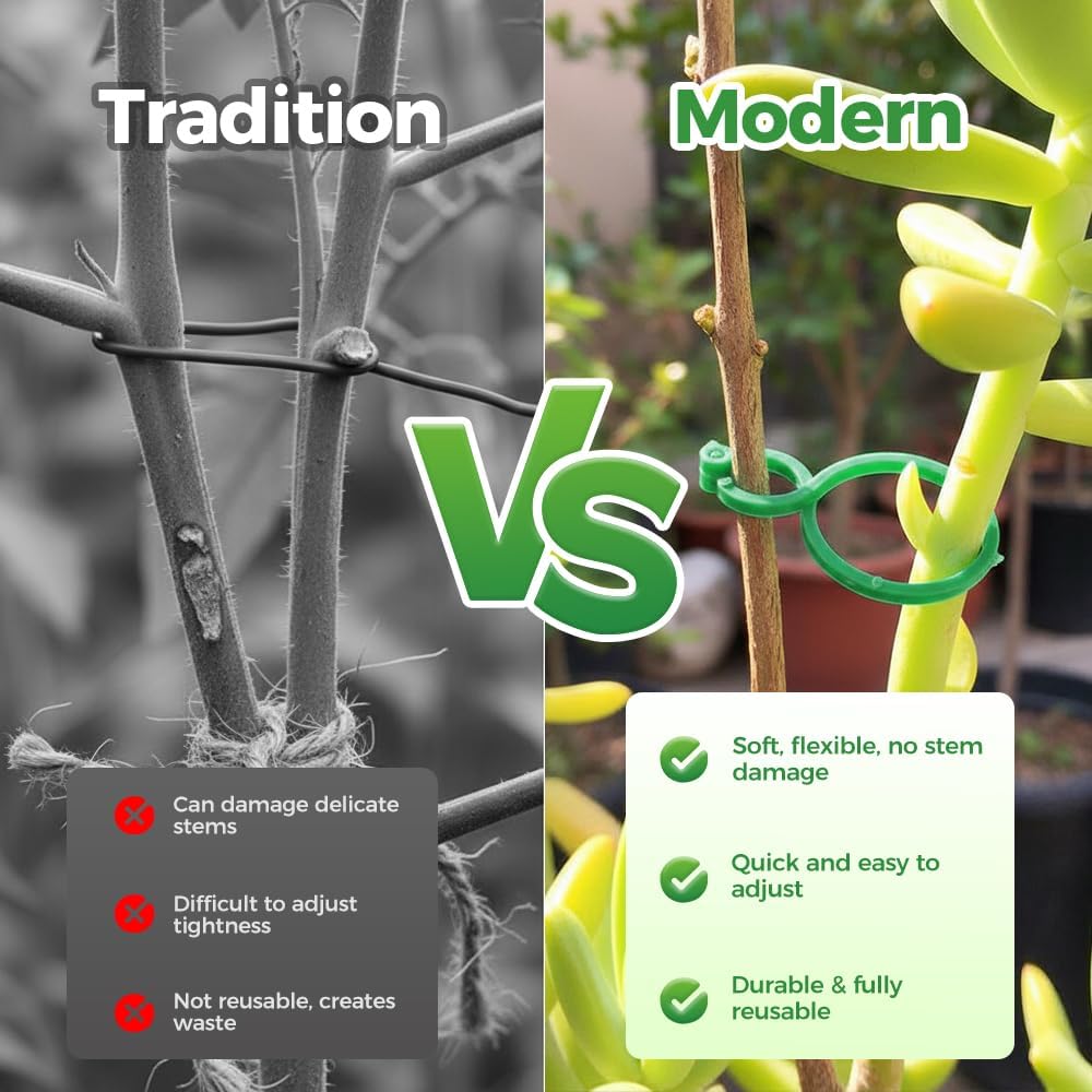 Plant Support Clips for Climbing Plants, Reable Garden Plant Support Plastic Clips for Tomatoes